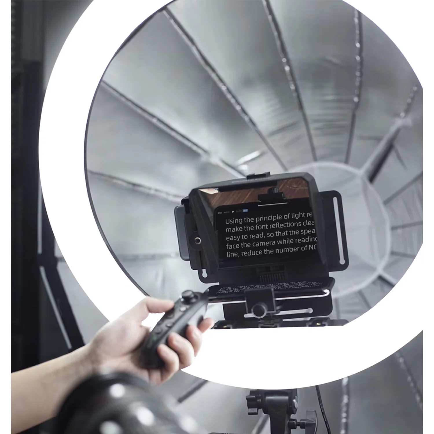 Teleprompter 7,5 pulgadas con trípode de mesa para celular cámara T1 - Image 5
