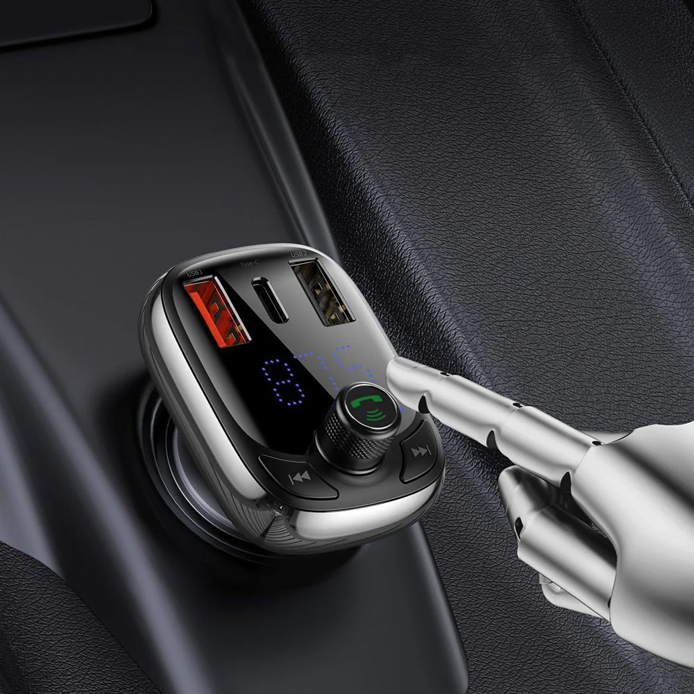 Transmisor FM Bluetooth MP3 Cargador QC Llamadas Baseus CCTM-B01 - Image 4